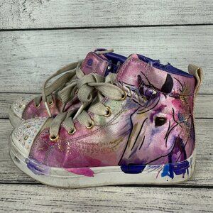 Sketchers Little Girls Twinkle Toes Unicorn Splash High Top Sneakers Sz 11